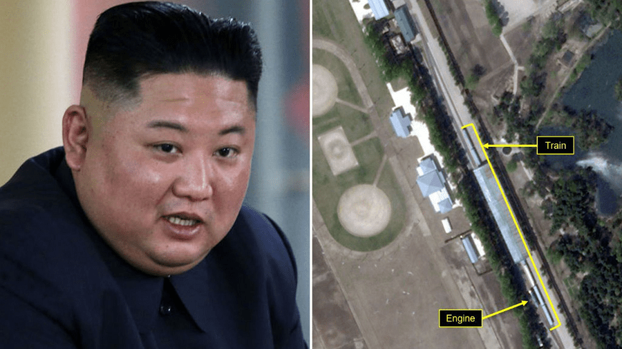 Kim Jong Un and satellite imagery of his private train