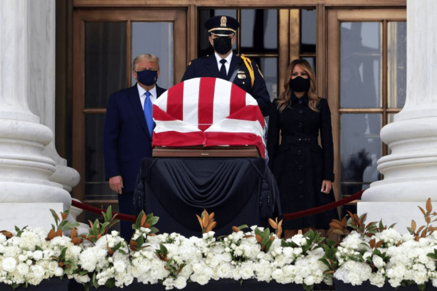 Trump endures boos during Ginsburg funeral visit