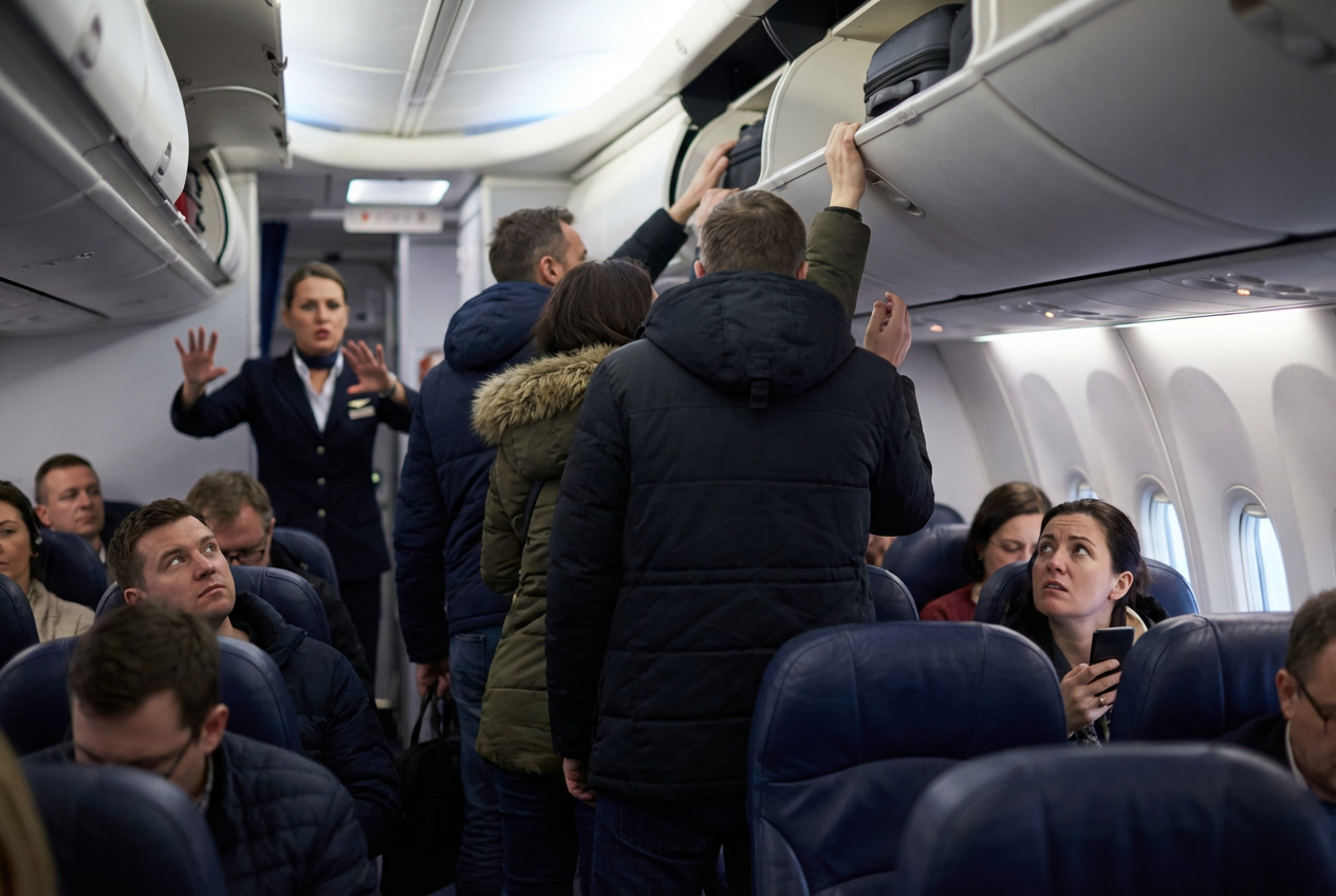 Airplane Aisle Rush Sparks New Etiquette Clash