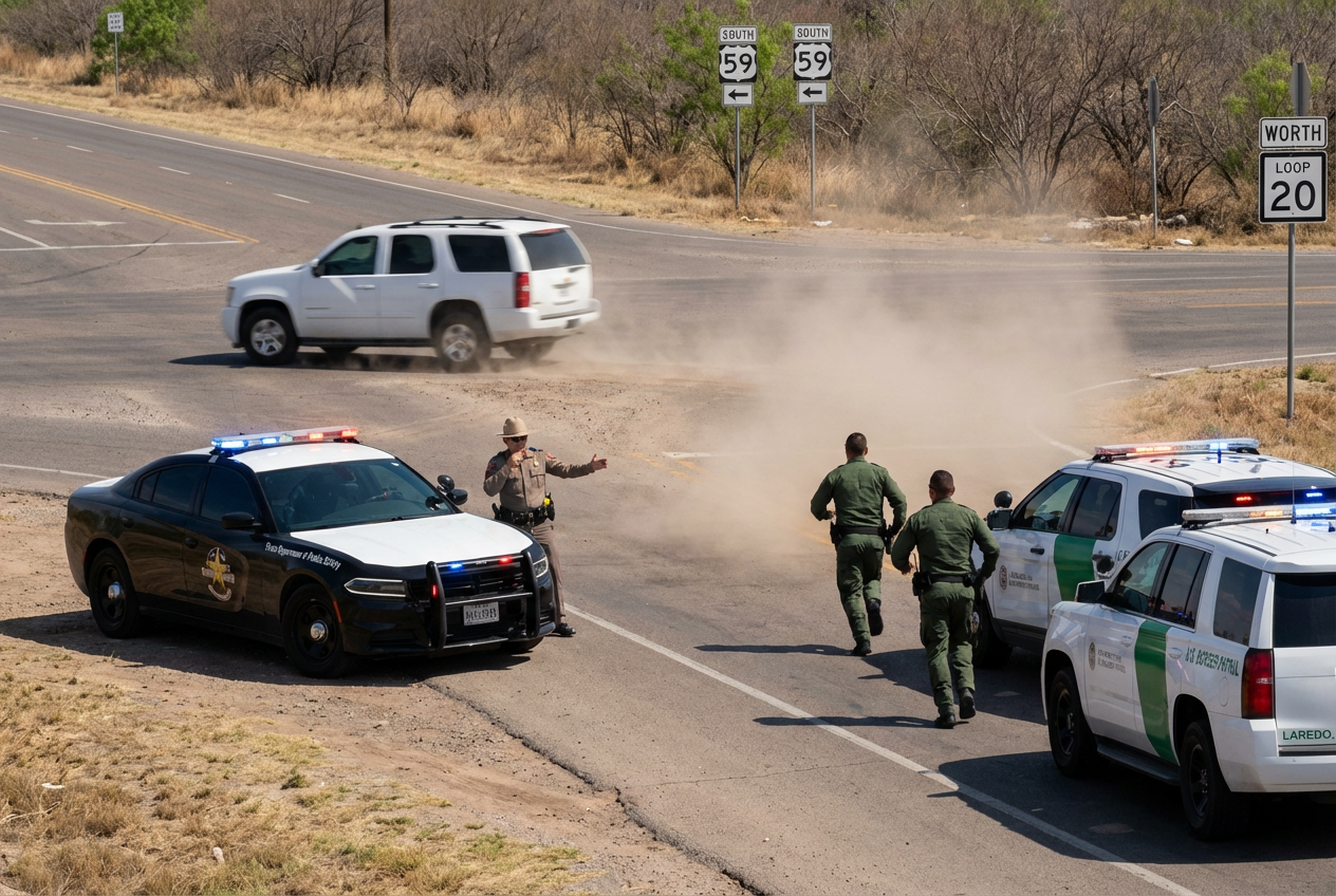 Shots Fired as Suspect Escapes Laredo Border Pursuit