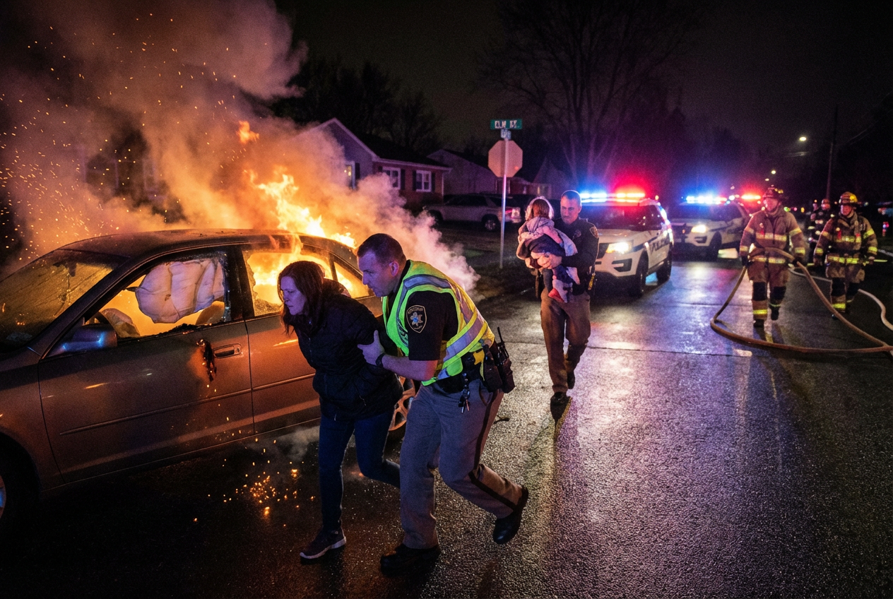 Hero Deputy Rescues Woman From Fiery Florida Car