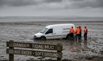 Amazon Van Stranded After GPS Mishap on UK Mudflats