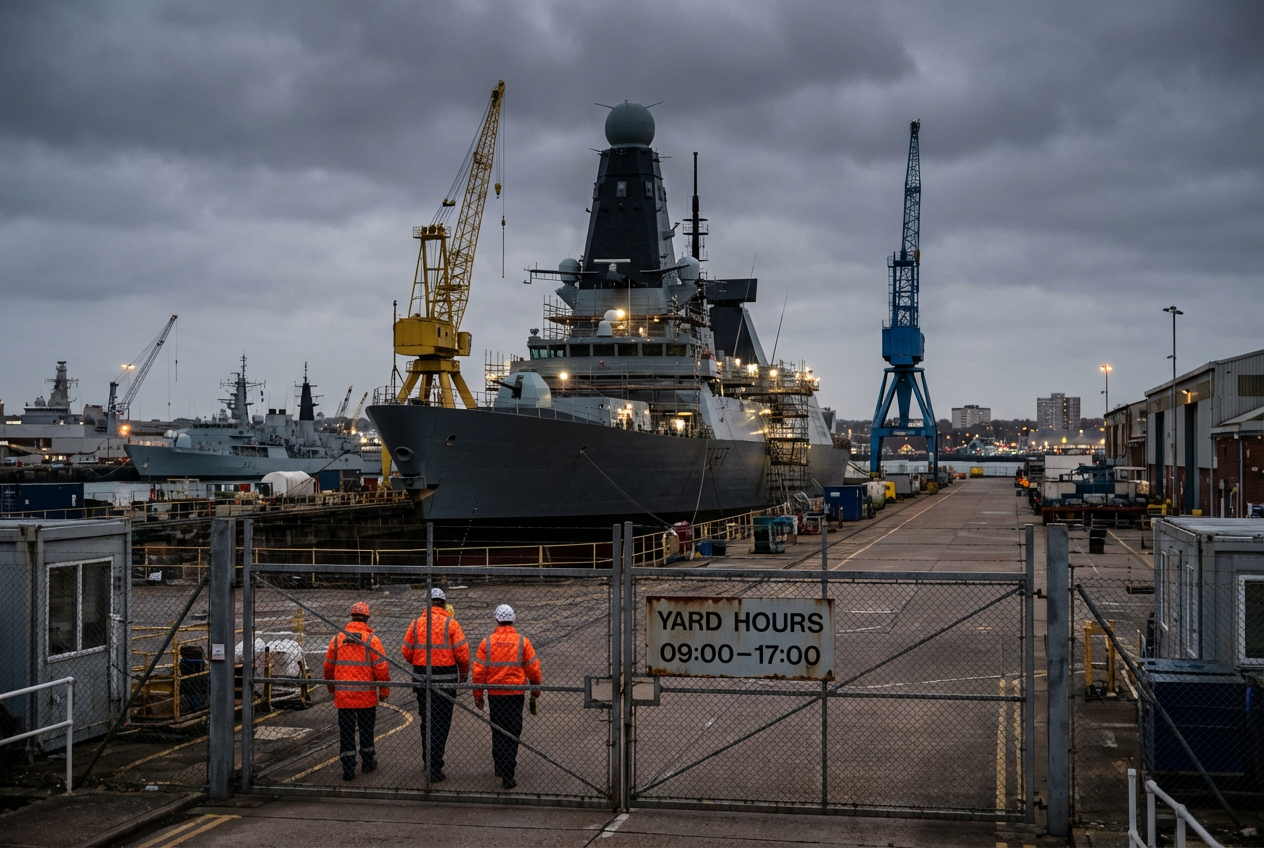 UK Naval Mission Stalled Amid Cost-Cutting Turmoil in Dry Dock