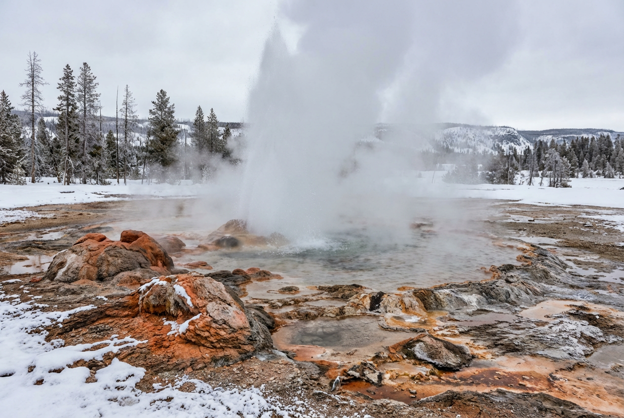 Yellowstone's Largest Acid Geyser Erupts