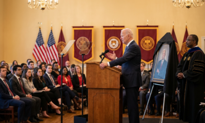 Biden's Syracuse Portrait Speech Takes an Awkward Turn with Familiar Face