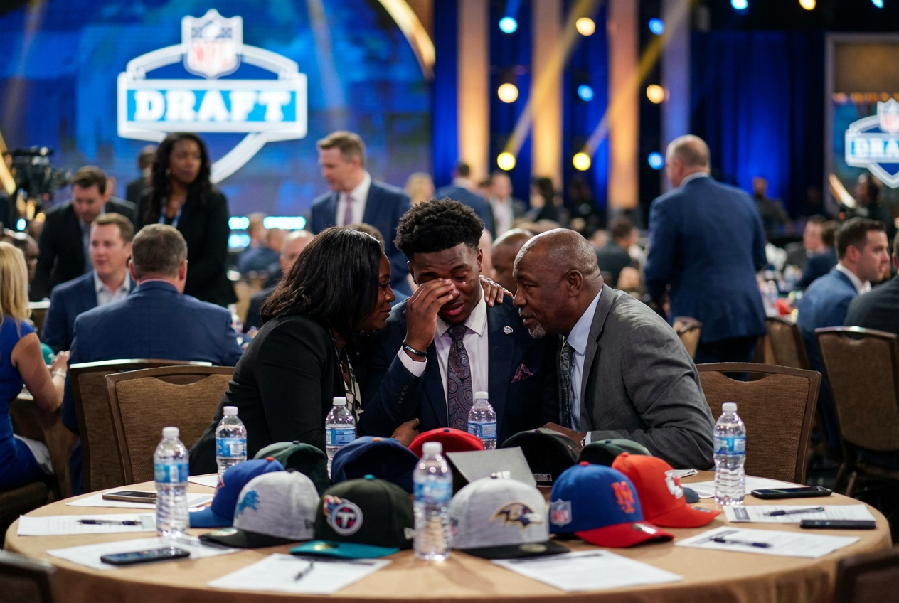 NFL Prospect Unleashes Emotional Storm During Second-Round Draft Moment