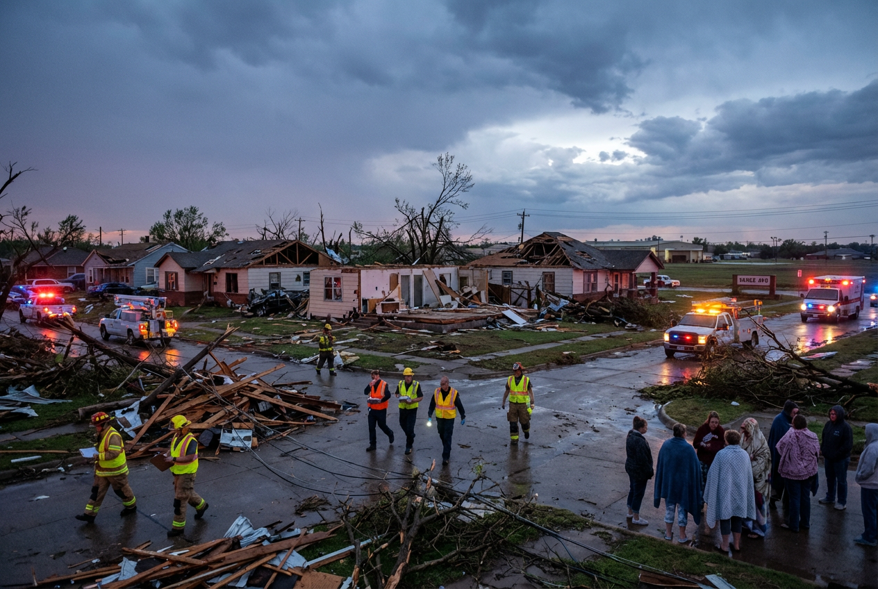 Tornado Damage Shakes Oklahoma Community Near Air Force Base